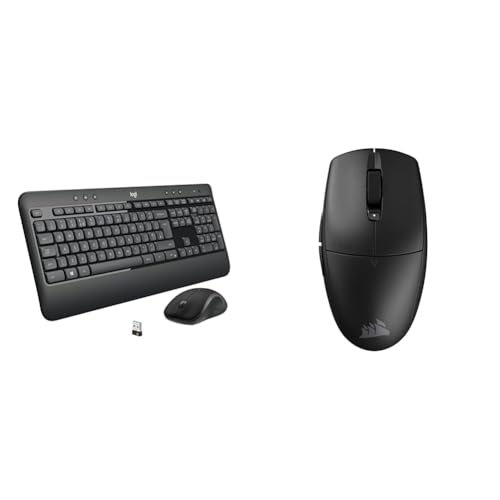 Logitech MK540 Clavier sans bruit et Corsair M55 souris précise contre la fatigue du poignet