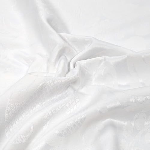 Linnea Tissu Jacquard Polyester et Coton 264 g/m² France Blanc
