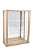 Produktbild K-Möbel Glashängevitrine Glasvitrine mit Beleuchtung LED Hängevitrine in Buche Dekor 80x60x25 cm mit 2 Glaseinlegeböden -höhenverstellbar - und Spiegel an der Rückwand