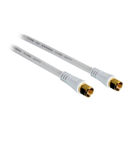 Vanco FFRG6U6WX RG6 F Type Plug to F Type Plug Coaxial Cable (White 6 Feet)