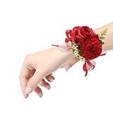 Girl Bridesmaid Wedding Wrist Corsage Bracelet 2 Pack for Ceremony Anniversary, Party Prom Hand...