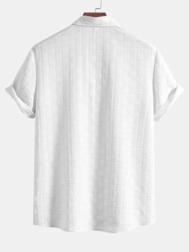 Image of Leriya Fashion Men's Formal Button Down Shirt - Slim Fit Office Wear Shirt for Men | Textured Short Sleeve Polycotton | Business & Meeting Ready (Available in Plus Size)