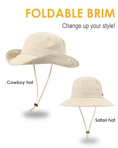 Sombrero impermeable tipo bucket beige para mujer y hombre miniatura 5