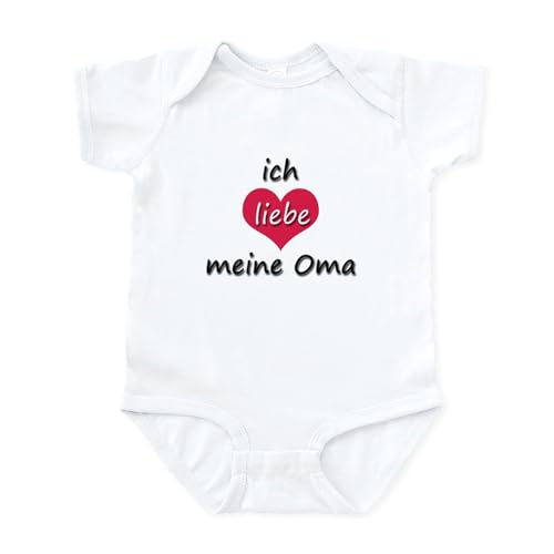 Image of CafePress Ich Liebe Meine Oma I Love My Grandma in German in Cute Infant Bodysuit Baby Romper Cloud White