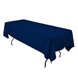Craft And Party Premium Polyester Tablecloth - 60' x 102' Rectangle Navy Blue Tablecloth for...