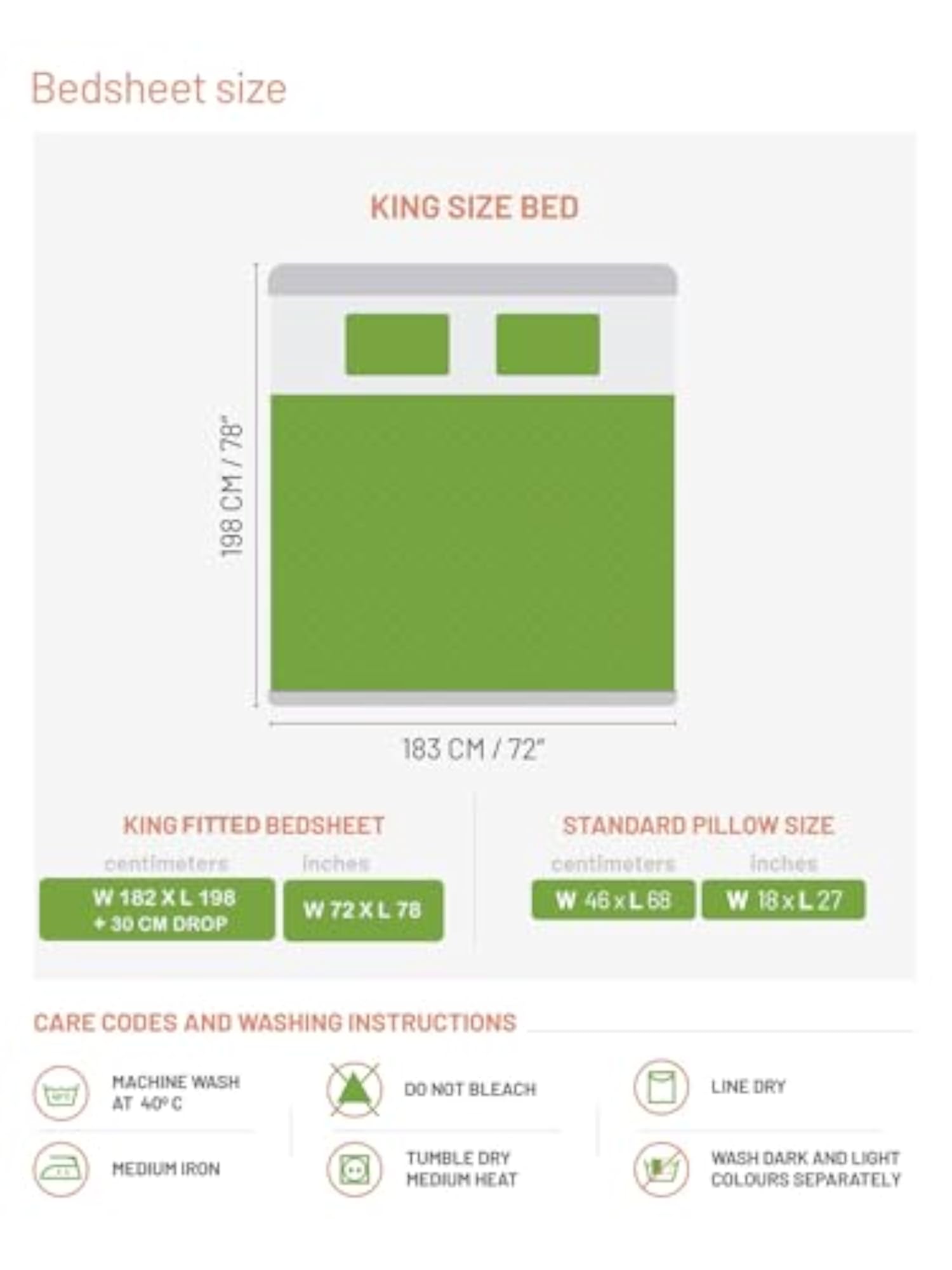 Cotton King Fitted Sheet Set with 2 Pillow Covers, 145TC