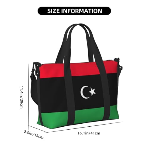 Libyan flag print Travel Duffel Bag,workout duffel bag, overnight shoulder Bag,Weekender Bag for Women Men4