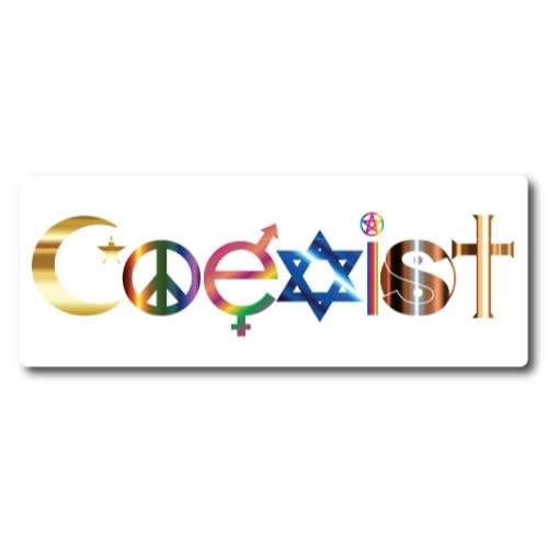 Image of Coexist Symbol Car Magnet 3x8 Inch