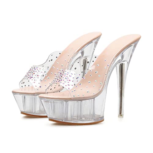 Sandales Transparentes pour Femmes Finie la Silhouette Banale avec 15cm