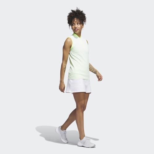 adidas Women's Ultimate365 Tour Primeknit Sleeveless Polo Shirt, White, Small - Image 4