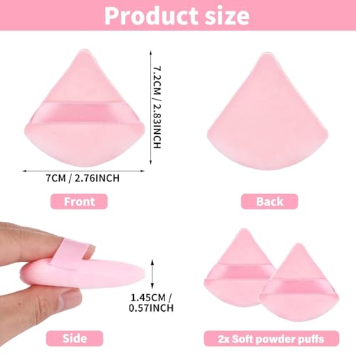 Image of triangle puff, pizza puff makeup Puff The Perfect Trio | 3 Set of Pink triangle puff for Makeup Sponges | for Foundation, Liquid, Cream, Powder, Beauty Gift Set Woman, Girl