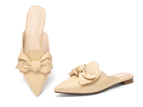 Image of Rilista Mules for Women Slip On Comfortable Pointed Toe Womens Loafers Women's Flats for Women's Mules & Clogs