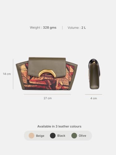 Image of ZOUK Women's Zareen Clutch Bag with Detachable Sling Strap | Vegan Leather | Wedding, Party, Formal