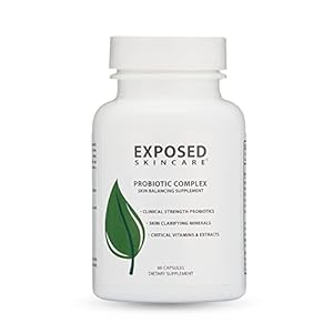 Exposed Skin Care Probiotic Supplement Complex with 1 Billion CFU Probiotics for Daily Skin Care Routine – Clear Skin Probiotics to Promote Strong Immune System and Optimal Skin Health (60 Capsules)