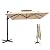 Sophia & William Cantilever Patio Umbrellas 12ft Offset Outdoor Umbrellas Large Square 2-Tier Hanging Umbrella with 360-degree Rotation, Aluminum Pole for Garden Pool Backyard, Beige (no base)