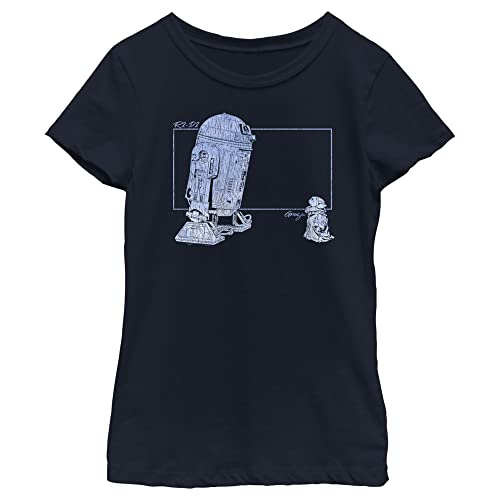 The Mandalorian Girl's Star Wars Distressed R2-D2 and Grogu T-Shirt