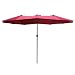 Le Papillon 14 ft Market Outdoor Umbrella Double-Sided Aluminum Table Patio Umbrella with Crank, Burgundy
