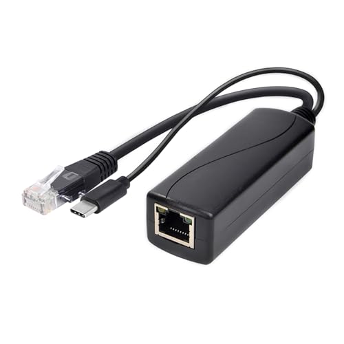 jiingekk 15.4W Gigabit PoEs To Type C Ethernet Adapter 100Mbps RJ45 Converters For Internet Connection