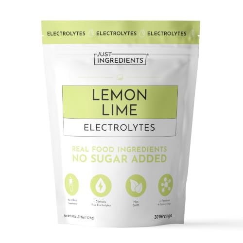 Lemon Lime Electrolytes 30Serving Hydration Drink Mix with Coconut Water Sea Salt and Trace Minerals Supports Energy Recovery and Electrolyte Balance*