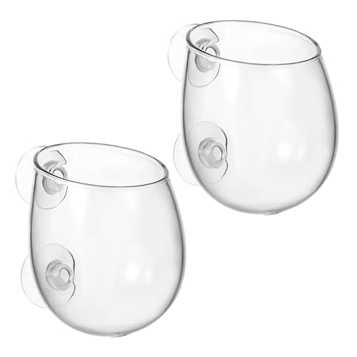 OUNONA 2個 吊り下げ 魚 タンク 装飾 ポット 水槽 ポンプ エア 植物 吸引 カップ ホルダー 水槽 ライブ 植物 ホルダー テラリウム 水槽 サイフォン 水槽 装飾 ボウル 透明