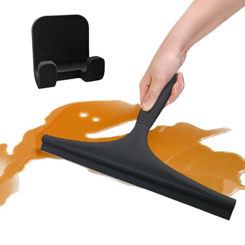 Glass Cleaner Squeegee - Rascador de para limpiar el baño, limpiador de multifunción, limpiador de ventanas con gancho, cepillo de limpieza de baño de silicona