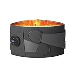 Back Heating Pad for Lower Back Pain Relief, Electric Cordless Back Massager Brace for Car Travel, Heated Back Brace Wrap with Rechargeable Battery, Lumbar Support Belt with Massage for Cramps (Gray)