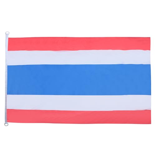 AZ FLAG - Drapeau Thaïlande Spécial Extérieur - 150x90 cm - Drapeau Thaïlandais En Maille Bloquée Avec Anneaux Plastiques Intégrés - 170g