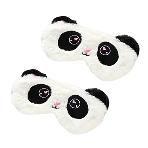 EXCEART 2 Pcs Olho de Pelúcia Cleanfold Dormindo Capa de Olho Kids Sleep Panda Blindfold Respirável