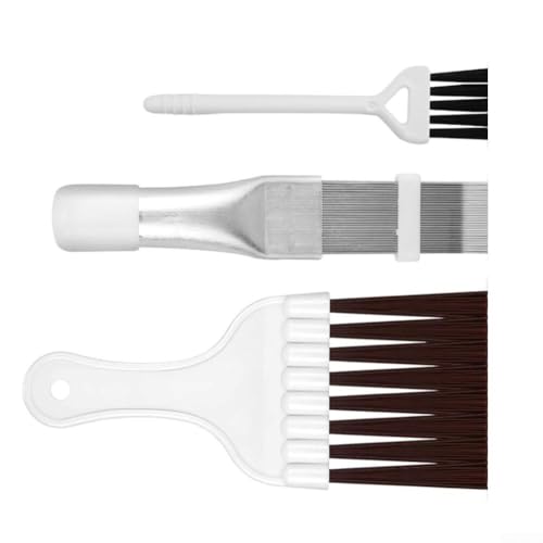 Klimaanlagen-Reinigungsset 3-teiliges Set mit Lamellenkamm und weichen Bürsten für AC-Spulen Kondensatoren Kühlschränke Wärmetauscher Verdampfer...