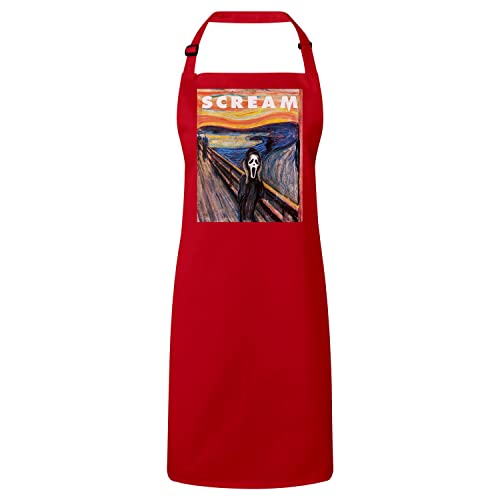 Tablier cuisine Scream Ghostface Munch parodie de film peinture art pour adulte