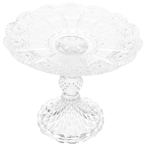 Uonlytech Plateau à Fruits Verre sur Pied Élégant Plateau à Snacks Robuste et Décoratif Présentoir Apéritif Résistant pour Fruits et Bonbons de Service...