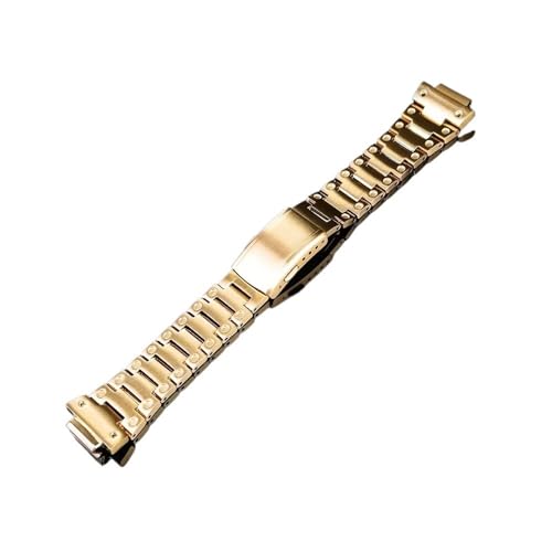 Bracelet de montre adapté for Casio G-SHOCK DW5600 GW-B5600 GWM5610, boîtier de montre à lunette métallique en acier inoxydable (Color : Gold strap, Size : 5610)