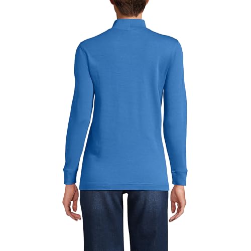 Lands' End Women's Relaxed Cotton Long Sleeve Mock Turtleneck Shirt2