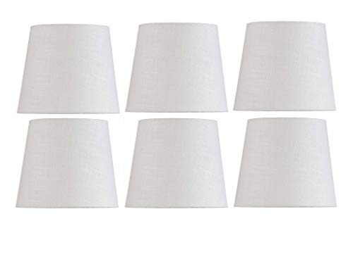 Upgradelights Set of Six White Linen 5 Inch Clip on Drum Chandelier Lampshades 4x5x4.5 Upgradelights Set of Six White Linen 5 Inch Clip on Drum Chandelier Lampshades 4x5x4.5