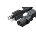 [UL Listed] Chanzon 6ft Universal AC Power Cord for Personal Computer,PC Monitor,Plasma bravia uhd Smart TV,Printer Power Supply Replacement 3 Prong (NEMA 5-15P to IEC320C13) 10A 125V Extension Cable