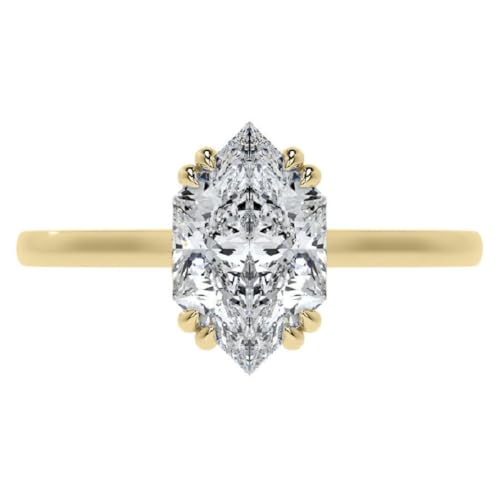 1CT-4CT Dutch Marquise Cut Solitaire Anniversary Ring Handmade Wedding Ring for Women Engagement Promise Gift for Her Moissanite