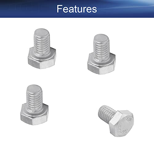 Image of Bettomshin 20Pcs M8 x 12mm Hex Bolts, 304 Stainless Steel 1.25mm Thread Pitch Fully Threaded Metric Hex Head Screw Bolts, Hexagon Screw Bolt, Hex Tap Bolts, Silver (Overall Size 17.45x13x13mm)