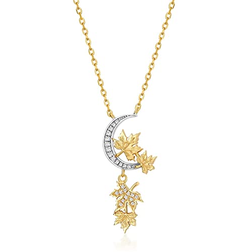 Collier feuille d'érable en argent 925 sterling élégant pour femme