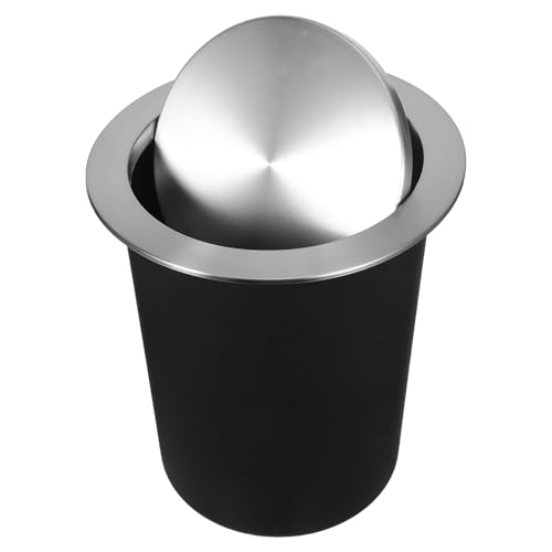 HOODANCOS Cubo de Basura de Cocina Incrustado con Tapa Abatible 12l Acero Inoxidable Resistente Gestión de Olores para Cocina Doméstica Juego 3 Piezas D-252z-430