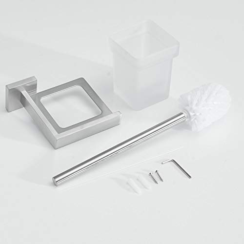 Brosse toilette murale inox anti-trace pot verre dépoli