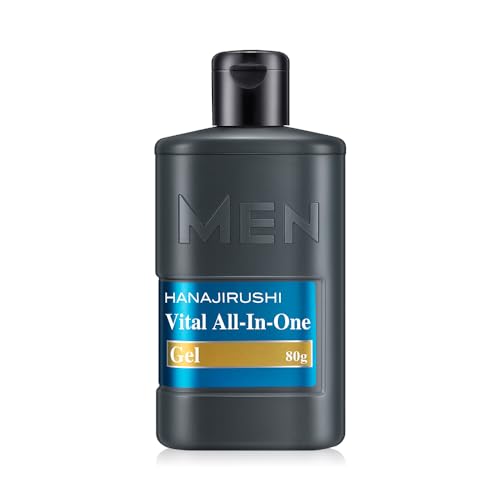 HANAJIRUSHI Men's Vital All-in-One Lotion | Hydrating, Holding Oil-Based Lotion Type Beauty Essence | After Shave | Beauty Essence | Dry Skin, Sensitive Skin, Travel Size, Made in Japan (2.8 fl oz)