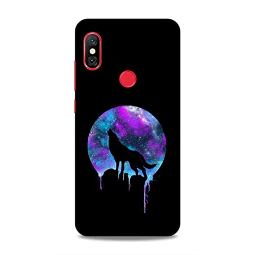 Image of Printed Mobile Back Hard Case Cover for Redmi Note 6 / Note 6 Pro | Wolf, Black Shadow, Multi Stars, Colourful sky-2181