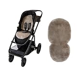Naturally Sheepskins Luxuriöses Schaffell-Futter für Kinderwagen, 100 % natürlich, universelle Passform, atmungsaktiv, temperaturausgleichend, pflegeleicht (Taupe)