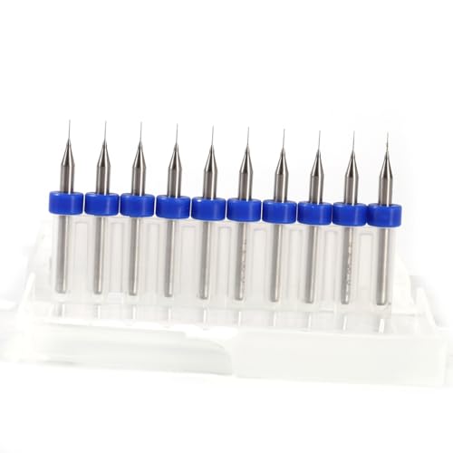 PCB Drill Bits Set, PCB Drill Bits 10Pcs 0.1mm to 1.4mm PCB Drill Bits Set Carbide Print Circuit Board Micro Mini Drilling Bits Tool Carbide Drill Bits Circuit Board Drill Bits