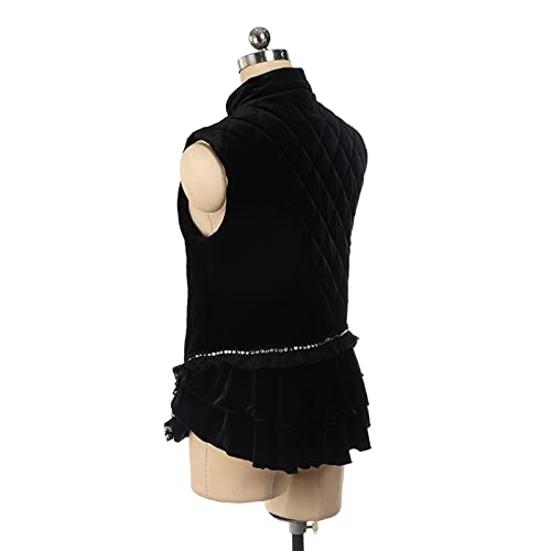 Jaqueta de Patinação Artística, Colete Elegante Sem Mangas com Strass Adulto Crianças Confortável Re