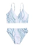 SOLY HUX Girl's Spaghetti Strap V Neck Printed Bikini Bathing Suits 2 Piece Swimsuits Multi Allover Print 150