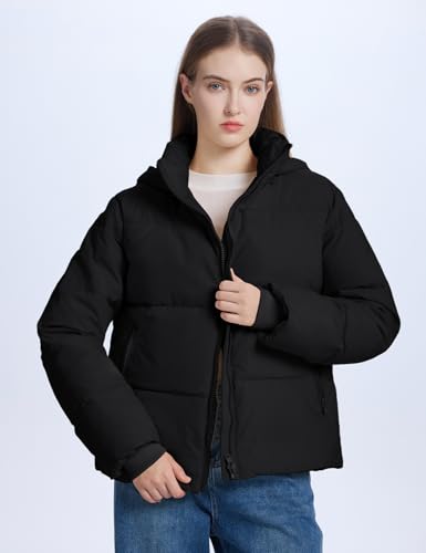 Wyeysyt Women’s Cropped Puffer Jacket - Warm, Quilted, and Stylish for Every Occasion (Black, Medium) - Image 5