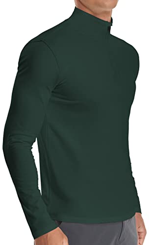 YTD Men's Long/Short Sleeve Polo Shirts Quarter-Zip Casual Slim Fit Mock Neck Basic Designed Cotton Shirts