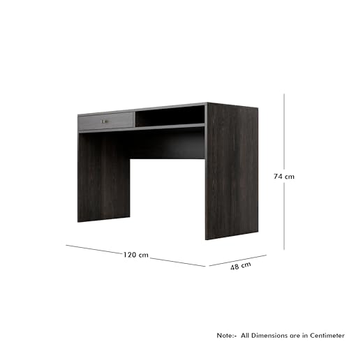 Image of Bniture Wooden Study Table for Home | Engineered Wood Study Table with Storage Shelf & Drawer | Multi Purpose Computer Desk for Writing & Study | Laptop Table for Study Room & Office | Flower Wenge