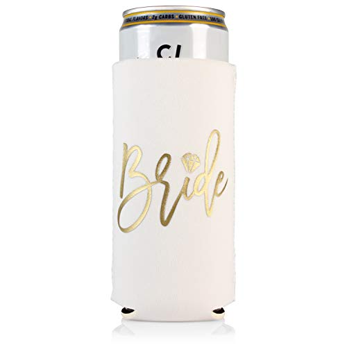 Bachelorette Party Decorations Slim Can Coolers - Bridal Party (White Bride, 1)